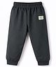 Ollypop Sinker Knit Full Length Lounge Pant with Text Patch - Charcoal Grey