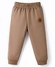 Ollypop Sinker Knit Full Length Lounge Pant with Tree Patch - Tan