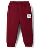 Ollypop Sinker Knit Full Length Lounge Pant With Patch - Maroon