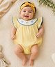 My Milestones 100% Cotton Woven Sleeveless Striped Onesie  - Yellow & White