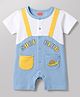 Babyhug 100% Cotton Knit Half Sleeves Romper with Turtle Print - Multicolor