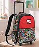 Smiggle 19 Inches Kids Trolley Backpack Single Compartment with 2 Side Pocket LT Marvel Design - Black