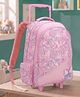 Smiggle 19.6 Inches BAG Kids Trolley Backpack LT REALM Design With Butterfly Applique - Pink
