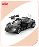 Aditi Toys Premium Metal Die-Cast Sports Racer Car, with Realistic Engine Sound, LED Lights, Open & Close Doors, Pull Back Car Zinc Alloy for Kids, BIS Approved - Black