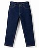 Pine Kids Woven Full Length Washed Denim Jeans - Navy Blue