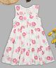 Pantaloons Junior Cotton Woven  Sleeveless Floral Printed Tiered Dress - White