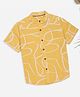 Pantaloons Junior Cotton Flax Woven Half Sleeves Abstract Printed Shirt - Yellow
