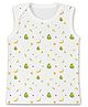 Mom's Home Organic Cotton Knit Sleeveless Avocado Printed Vest - White