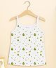 Mom's Home Organic Cotton Knit Sleeveless Avocado Printed Camisole - White