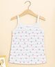 Mom's Home Organic Cotton Knit Sleeveless Hearts Printed Camisole - White