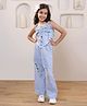 Shorgul Cotton Denim Sleeveless Solid Top & Distressed Jeans Set - Blue