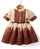 Enfance Core Silk Woven Half Sleeves Dress with Mandarin Collar Cream 6-12 Months