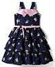 Enfance Core Cotton Woven One Piece Dresses/Frocks Sleeveless Flower & Dot Print Pink 2-3 Years