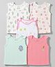 OHMS Single Jersey Knit Sleeveless Jhablas with Animal & Tropical Print Pack Of 5 - Blue White & Red