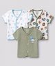 OHMS Single Jersey Knit Half Sleeves Jhablas With Animal & Sea Shell Print Pack of 3 - Multicolor