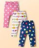 Babyhug Cotton Knit Full Length Diaper Leggings with Fruit & Heart Print Pack of 3 - Multicolor