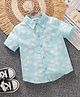 Mark & Mia Cotton Half Sleeves Printed Shirt - Blue
