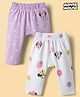 Babyhug Disney Interlock Knit Full Length Diaper Leggings With Minnie Mouse Graphics Pack of 2 - Multicolor