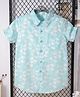 Mark & Mia Cotton Half Sleeves Floral Print Shirt - Blue
