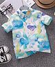 Mark & Mia Cotton Half Sleeves Shirt With Sea Life Print - Blue