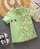 Mark & Mia Cotton Half Sleeves Frog Printed Shirt - Light Green
