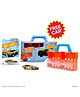 Hot Wheels Car Case Set of 4 Connectible Storage Display Box with Free Car-Orange