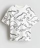 Googo Gaaga Cotton Knit Half Sleeves Dinosaur Printed Tee - White