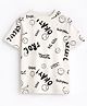 Googo Gaaga Cotton Knit Half Sleeves Typography Printed Tee - Off White