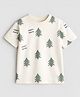 Googo Gaaga Cotton Knit Half Sleeves Christmas Trees Printed Tee - Off White