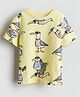 Googo Gaaga Cotton Knit Half Sleeves Duck Printed Tee - Yellow
