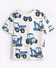 Googo Gaaga Cotton Knit Half Sleeves Vehicles Printed Tee - White