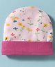 OHMS Single Jersey Knit Baby Caps With Floral Print Multicolor - Diameter 9.5 cm