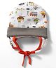 OHMS Single Jersey Knit Vehicle Printed Baby Caps Multicolor - Diameter 11 cm