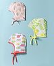 OHMS Single Jersey Knit Baby Caps With Tropical & Vehicle Print Pack of 3 Multicolor - Diameter 9.5 cm