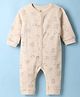 I Bears Interlock Knit Full Sleeves  Sheep Printed Romper - Peach