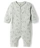 I Bears Interlock Knit Full Sleeves Giraffe Printed Romper - Light Blue