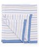 I Bears Knitted Striped Towel L 95 x B 80 cm - White & Light Blue