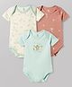 I Bears Interlock Knit Half Sleeves Onesies with Camel Print Pack of 3 - Multicolor