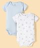 I Bears Interlock Knit Half Sleeves Onesie With Bear Print Pack of 3 -Multicolor