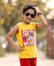 Kaboosh Cotton Knit Sleeveless Summer Mood Text Printed Tee - Blazing Yellow