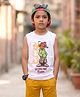 Kaboosh Cotton Knit Sleeveless Urban Ant Rebel Text & Ant Printed Tee - White