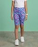 Kaboosh Knit Mermaid Scales Printed Cycling Shorts - Blue & Pink
