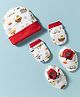 OHMS Single Jersey Knit Vehicle Print Cap, Mitten & Booties Set Multicolor - Diameter 8.5 cm