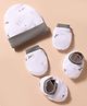 OHMS Single Jersey Knit Cap Mitten & Booties Set With  Animal Print White - Diameter- 9 cm