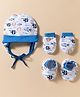 OHMS Single Jersey Knit Cap Mitten & Booties With Sea Life Print Multicolor - Diameter 9.5 cm