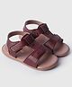 Toothless Solid Velcro Closure  Sandals - Wine