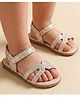 Toothless Beads Embellished Velcro Closure Sandal - White