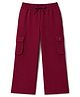 Doreme Knitted Full Length Solid Track Pants - Maroon