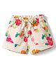 Doreme Sinker Knit Above Knee Length Shorts With Floral Print - Multicolor