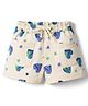 Doreme Sinker Knit Above Knee Length Shorts With Heart Print - Multicolor